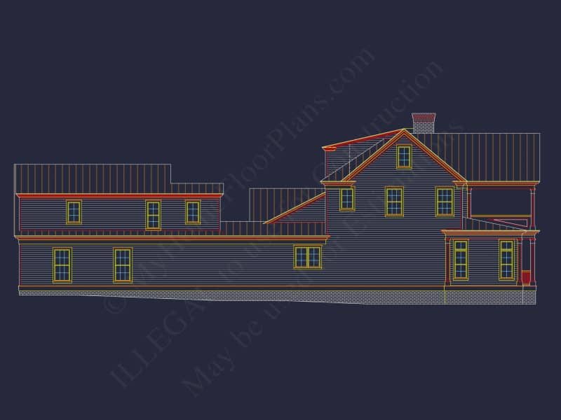 Stunning 2-Story house Plan with Detailed CAD Blueprint Designs