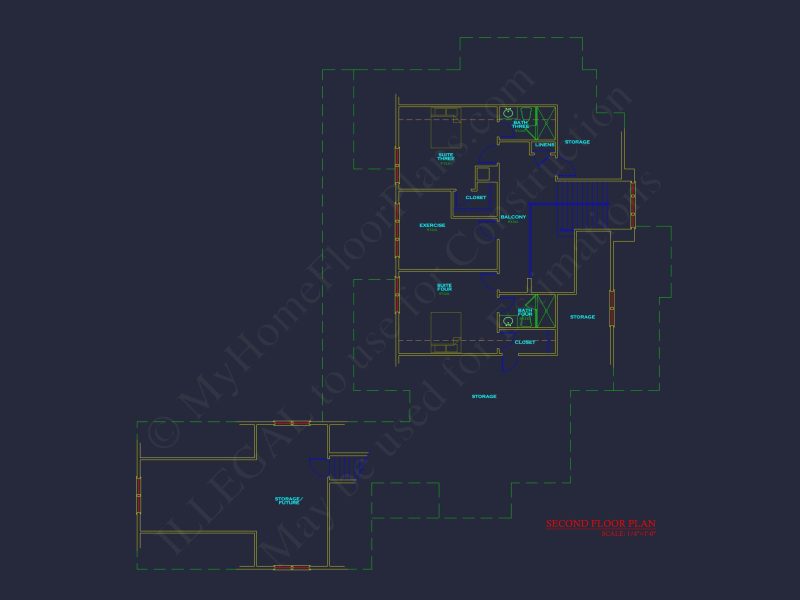 Stunning 4-Bedroom house Floor Plan with CAD Designs