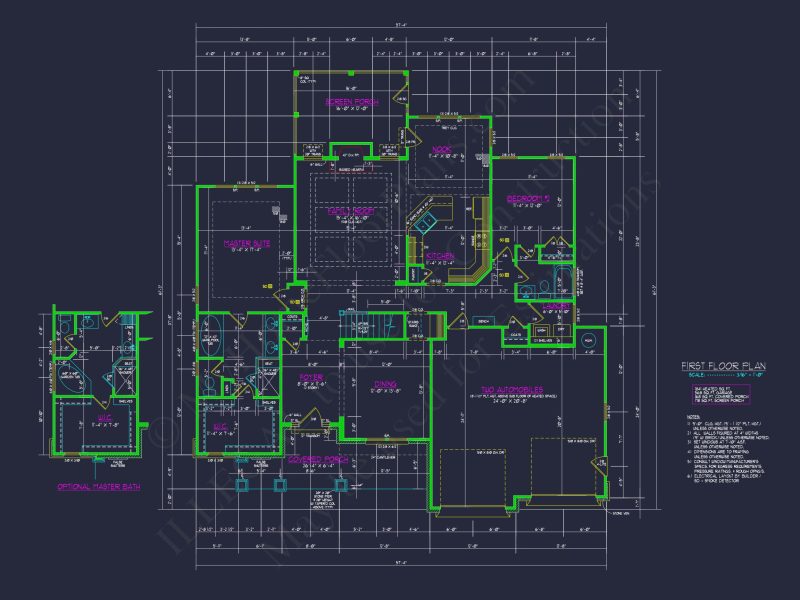 Stunning 4-Bedroom house Floor Plan with Elegant CAD Designs