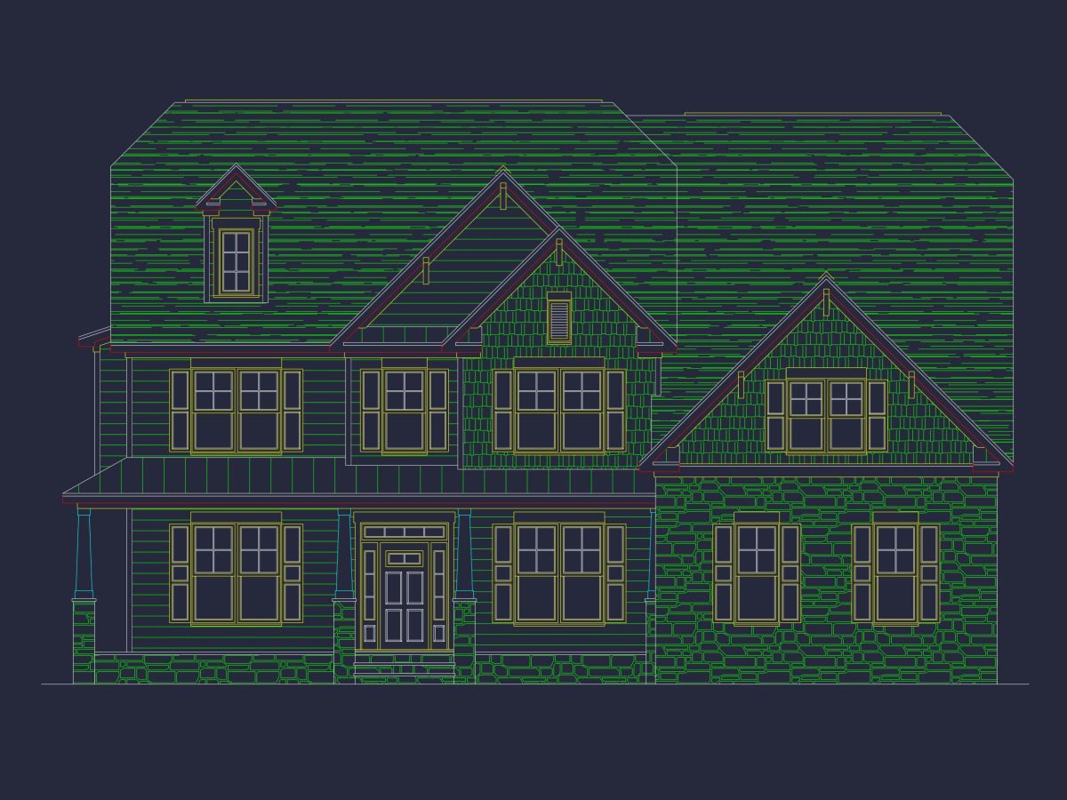 Stunning 5-Bedroom house Plan with Detailed CAD Architecture