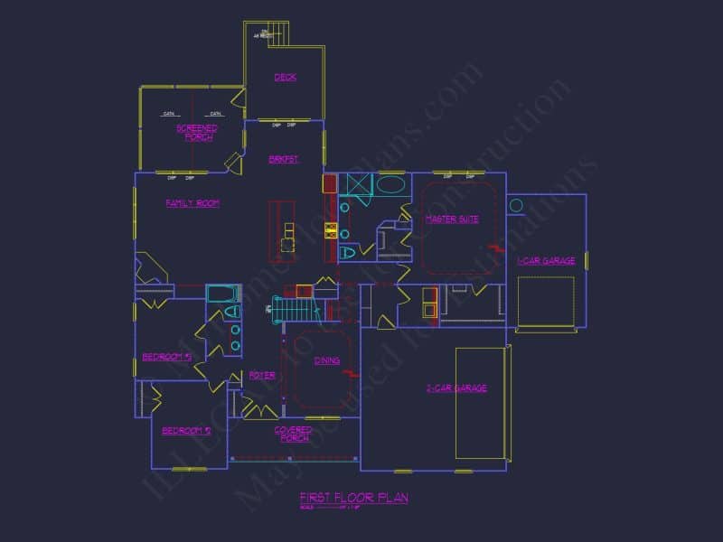Stunning Architectural house Floor Plan with CAD Design