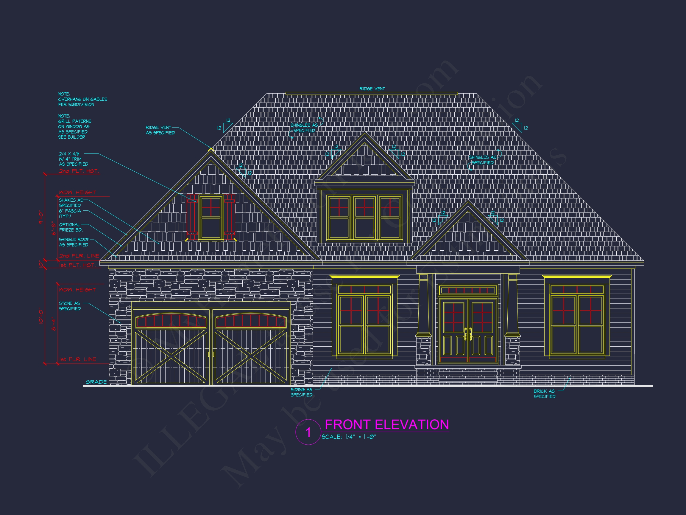 Stunning CAD Home Floor Plan with 1.5 Stories and 3 Bedrooms