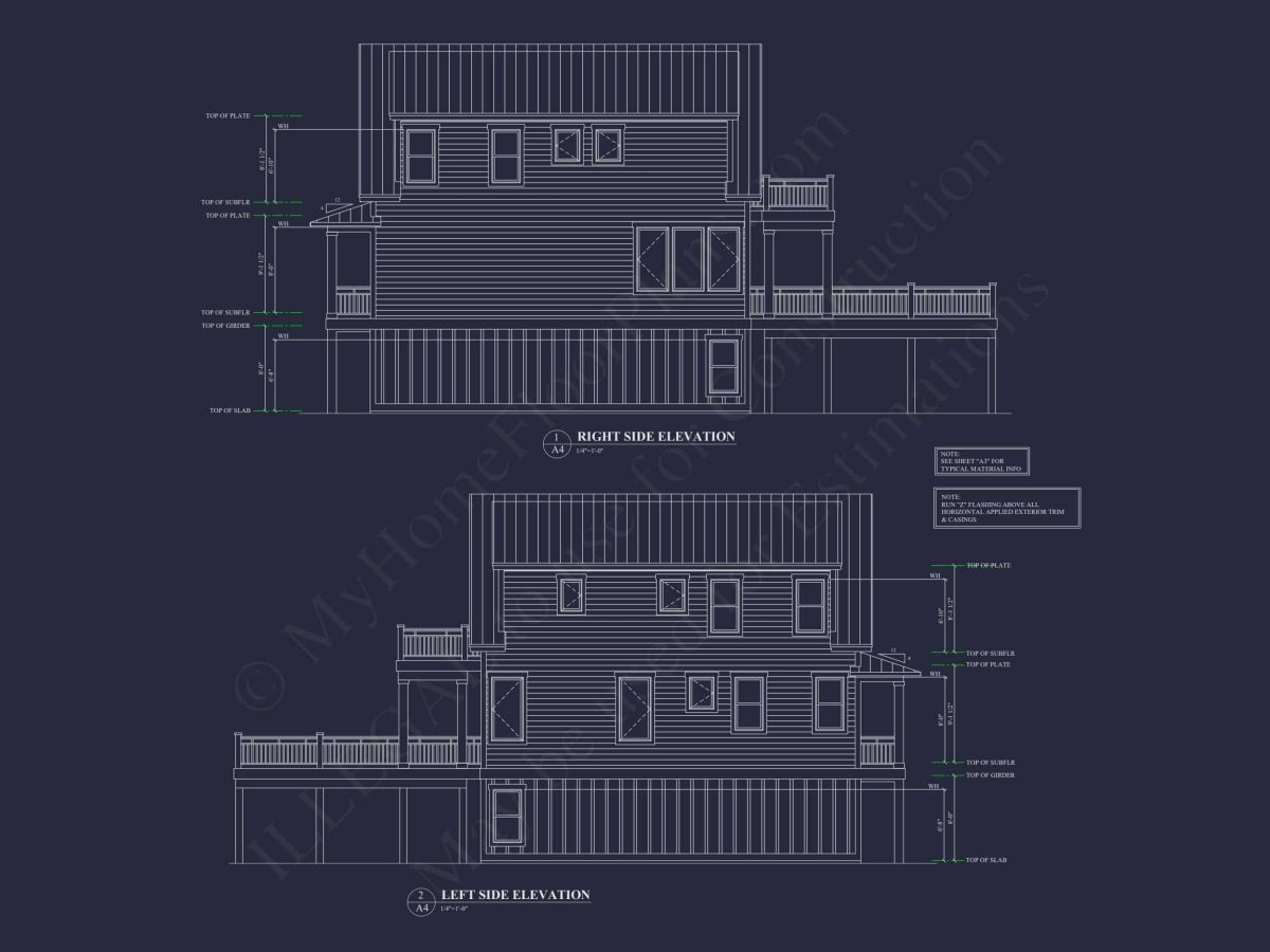 Stunning Coastal Beach house Plan with 3 Floors, 6 Beds, CAD