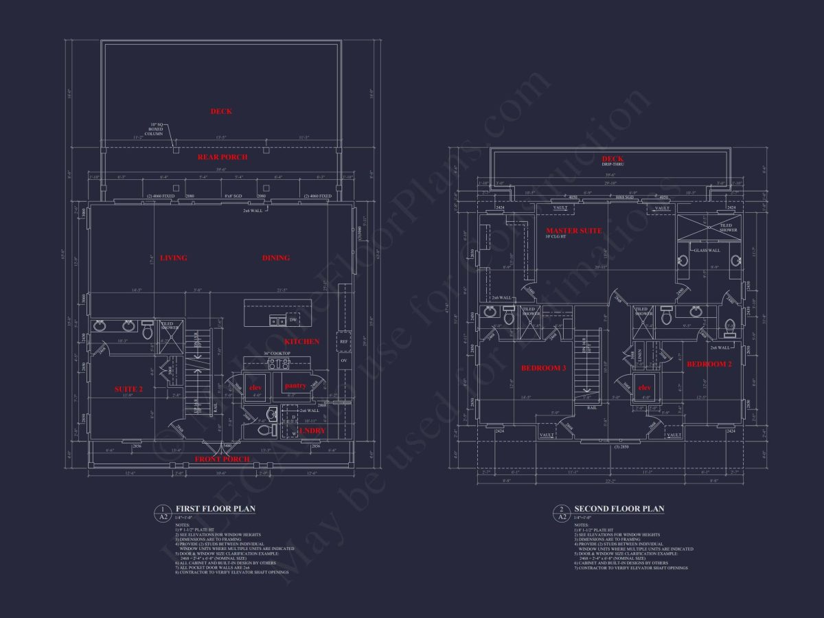 Stunning Coastal Beach house Plan with 3 Floors, 6 Beds, CAD