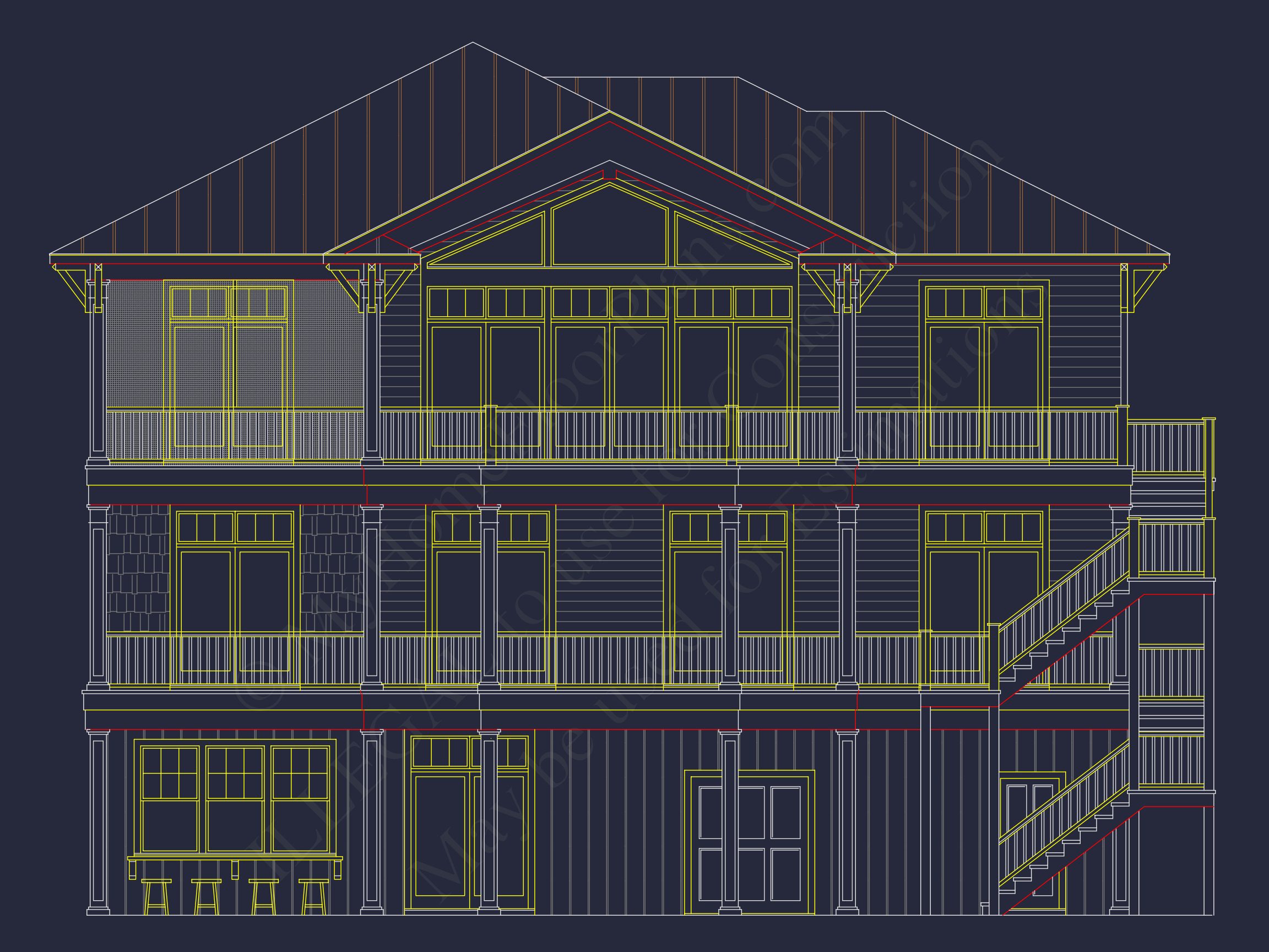 Stunning Coastal house Plan with 5 Bedrooms,3 Floors,and CAD Designs