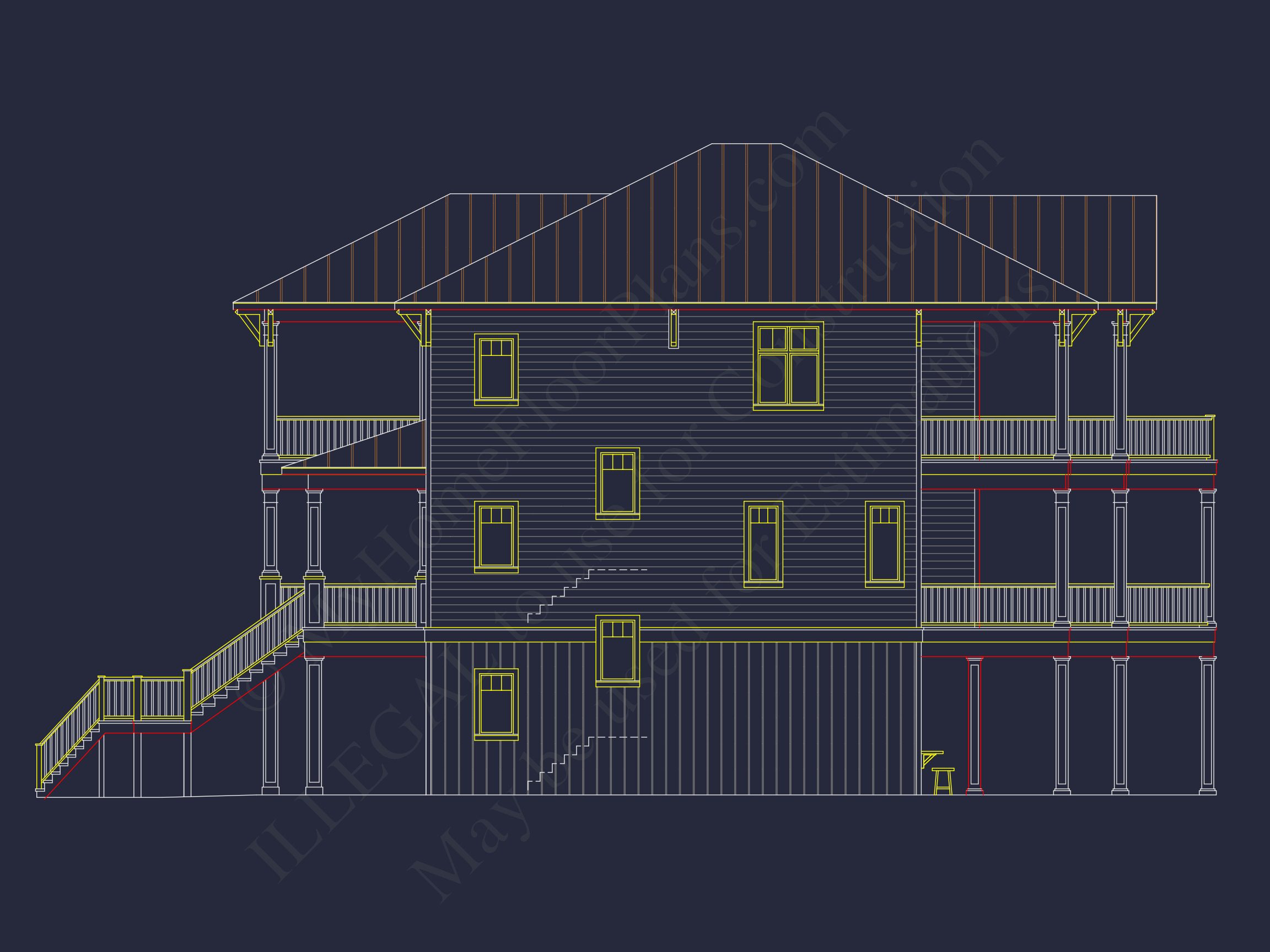 Stunning Coastal house Plan with 5 Bedrooms,3 Floors,and CAD Designs