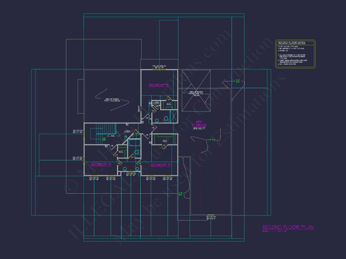 Stunning Colonial house Architecture with Complete CAD Plans
