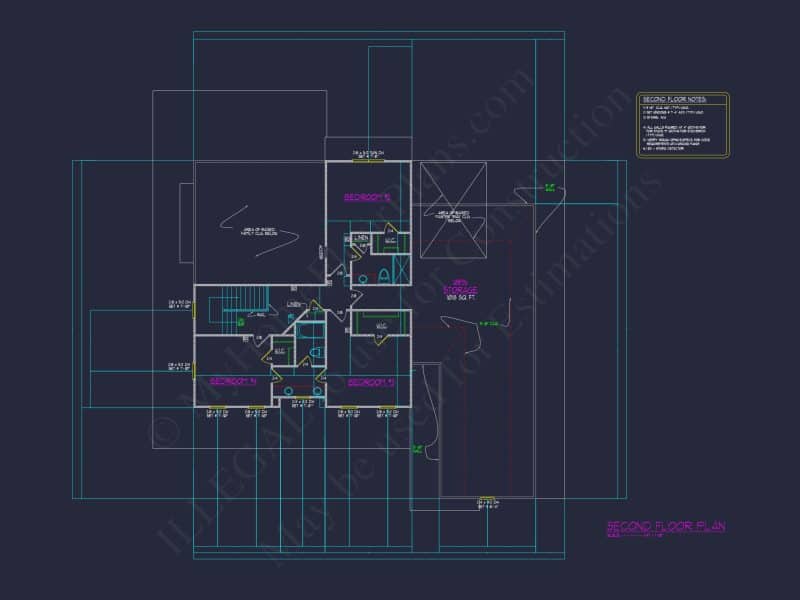 Stunning Colonial house Architecture with Complete CAD Plans