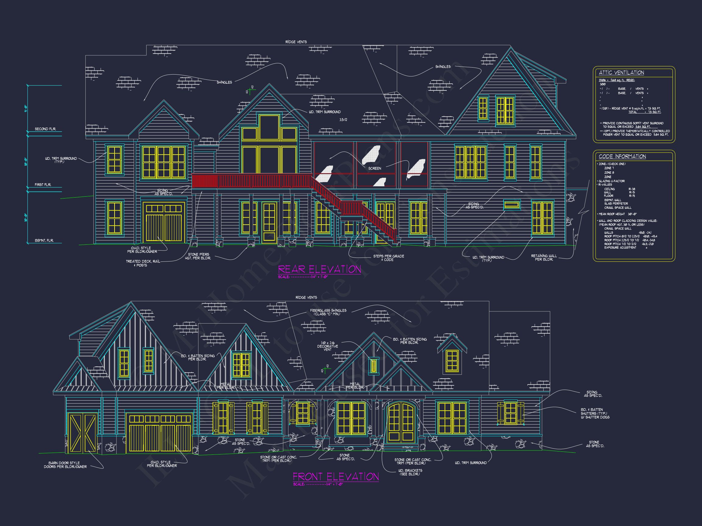 Stunning Craftsman house Design with 3 Floors and CAD Plan