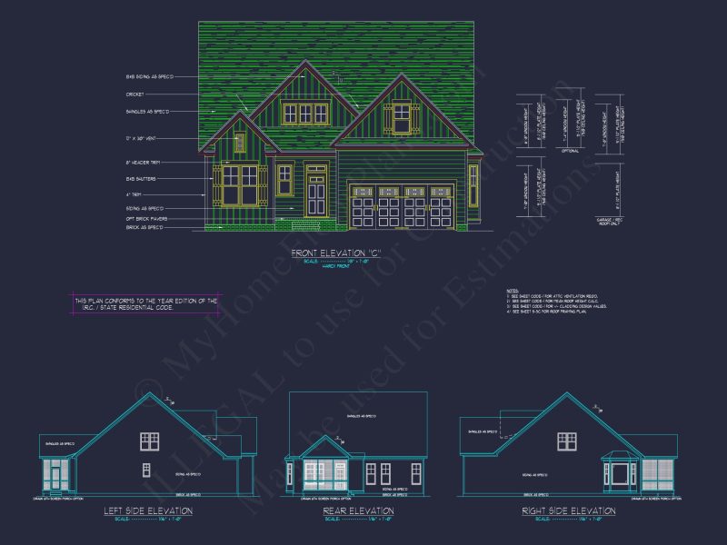 Stunning Craftsman house Plan with 2-Story CAD Designs