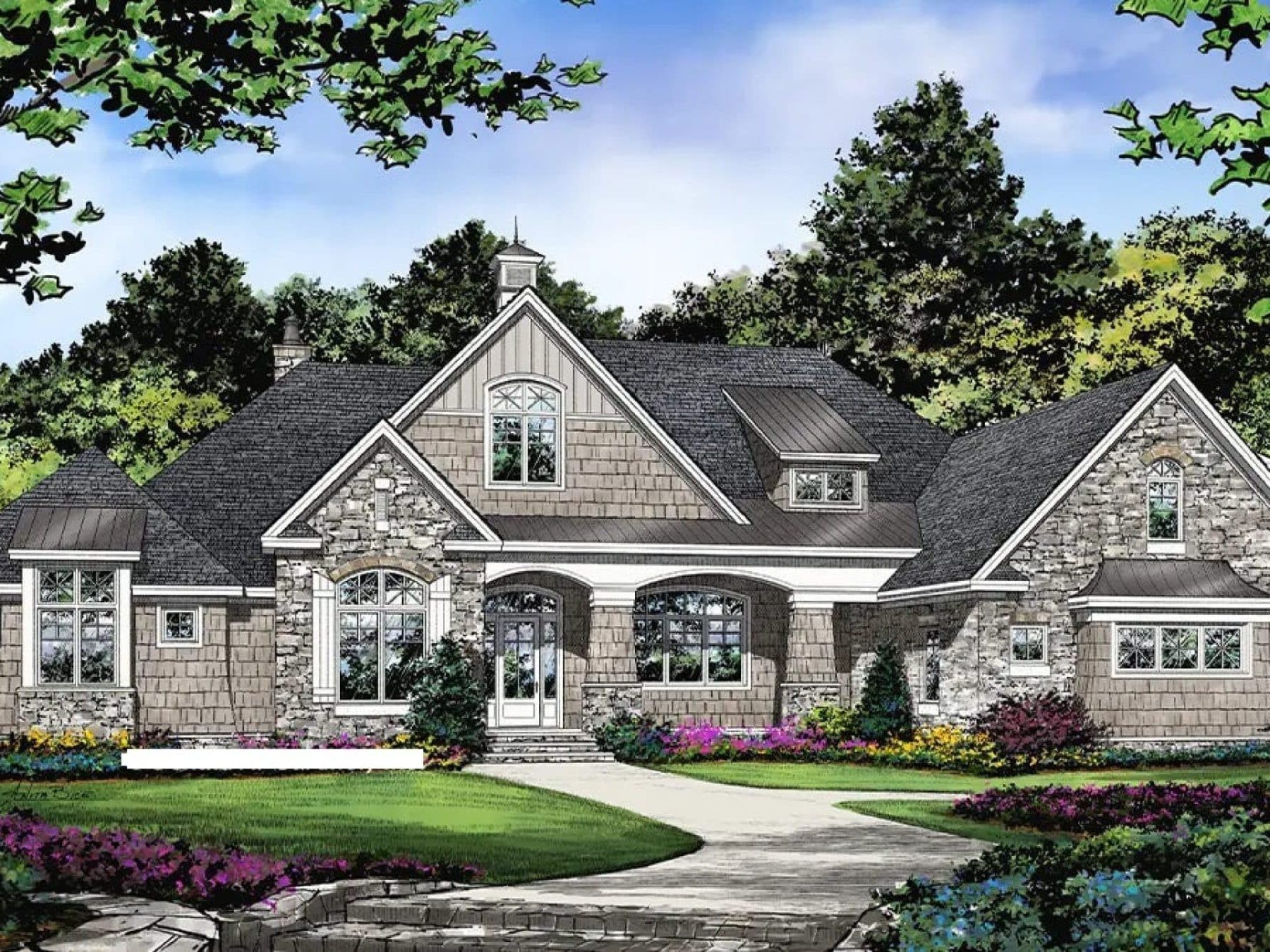 Stunning Craftsman house Plan with 5 Bedrooms and Full Blueprint