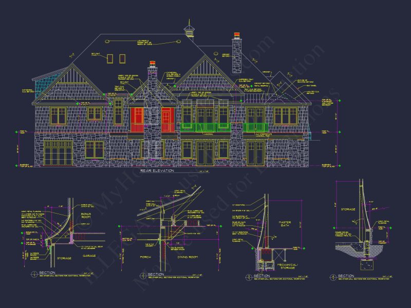 Stunning Craftsman house Plan with 5 Bedrooms and Full Blueprint