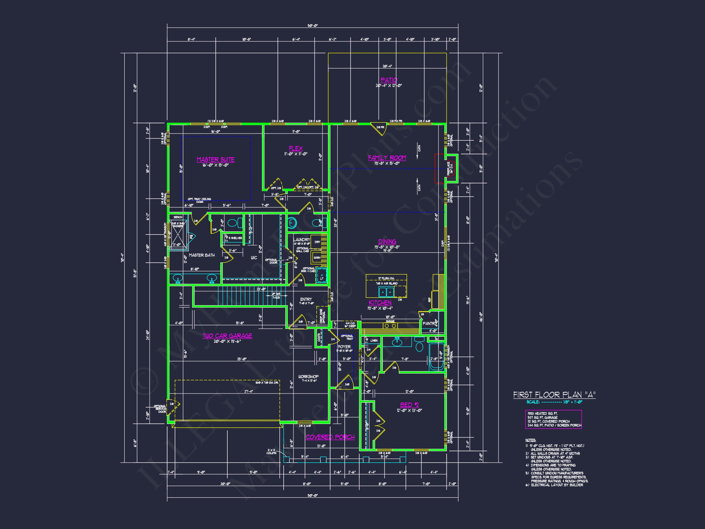 Stunning Craftsman Home Plan with Open Floor Design and CAD Blueprint