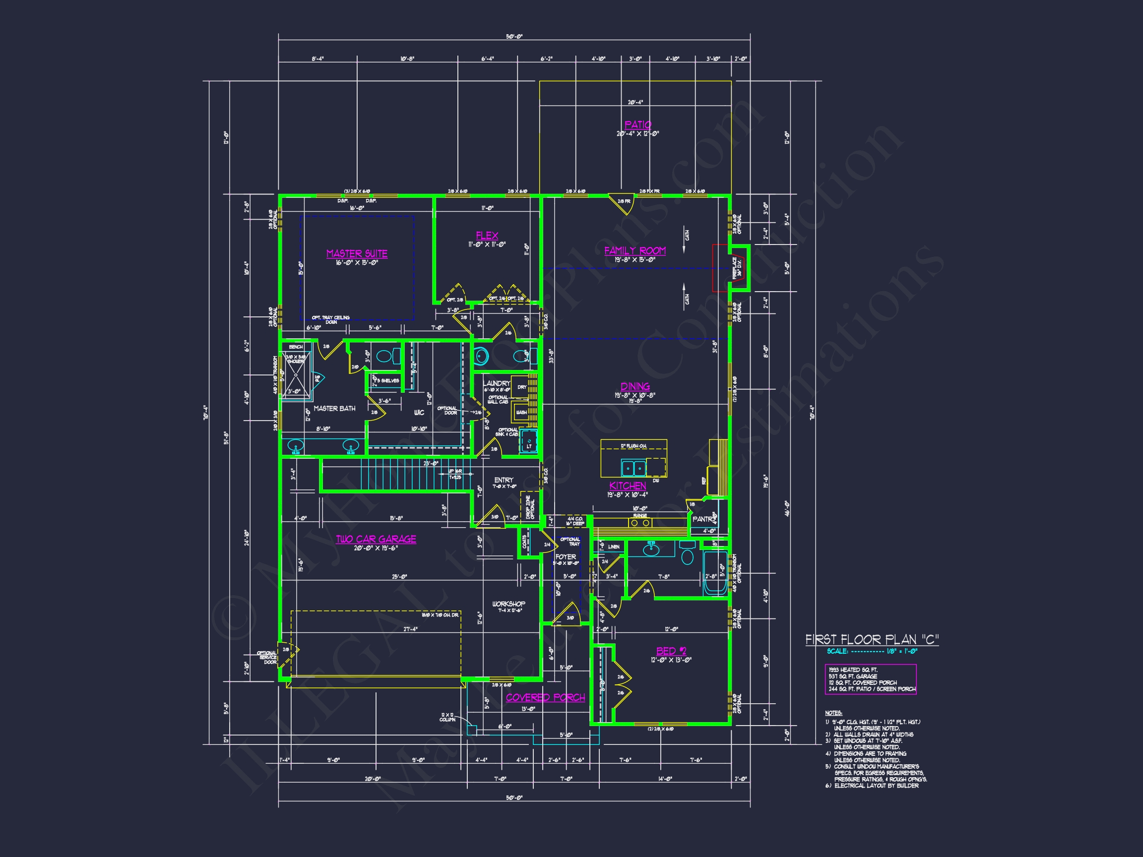 Stunning Craftsman Home Plan with Open Floor Design and CAD Blueprint