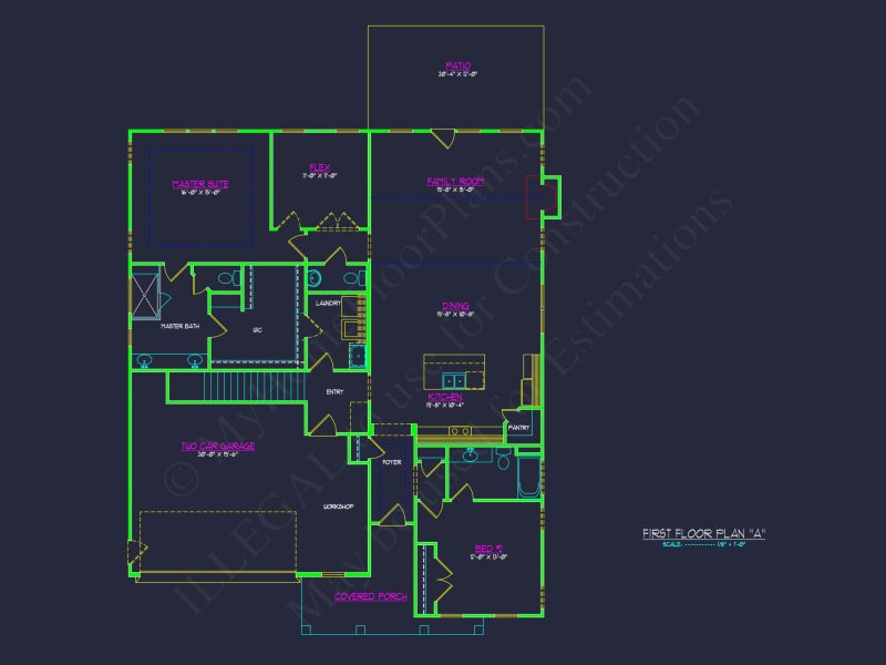 Stunning Craftsman house Plan with Open Floor Design and CAD Blueprint