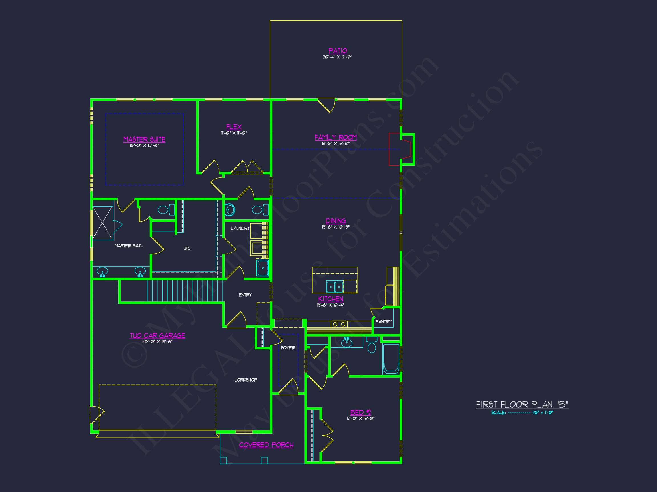 Stunning Craftsman Home Plan with Open Floor Design and CAD Blueprint