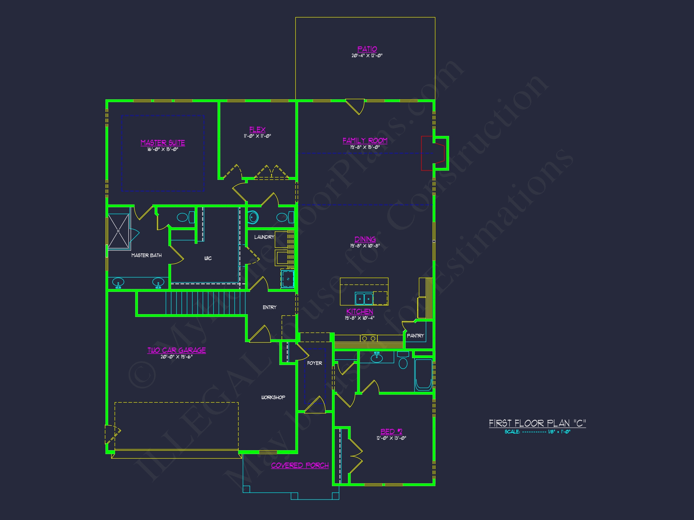 Stunning Craftsman Home Plan with Open Floor Design and CAD Blueprint