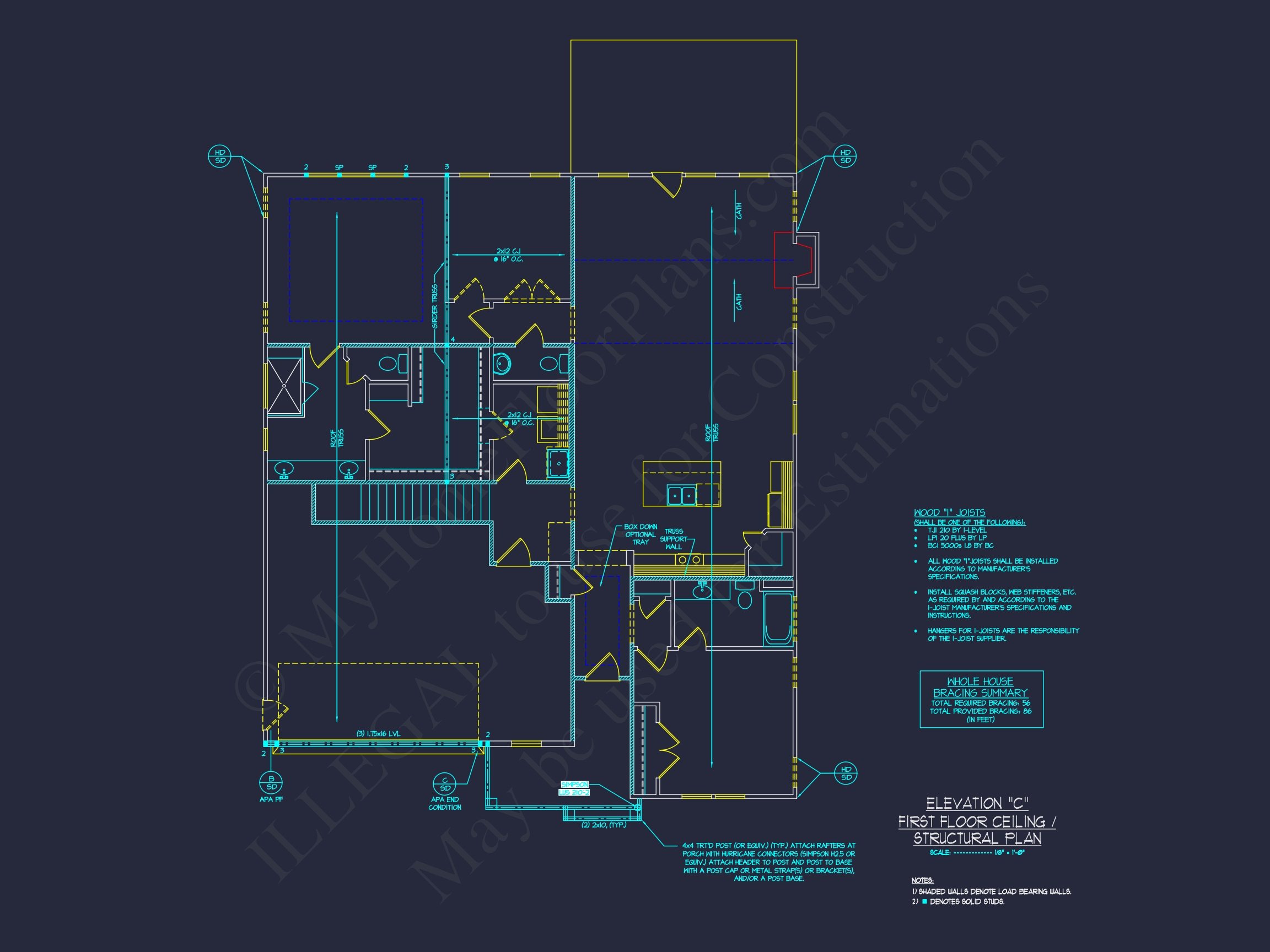 Stunning Craftsman Home Plan with Open Floor Design and CAD Blueprint