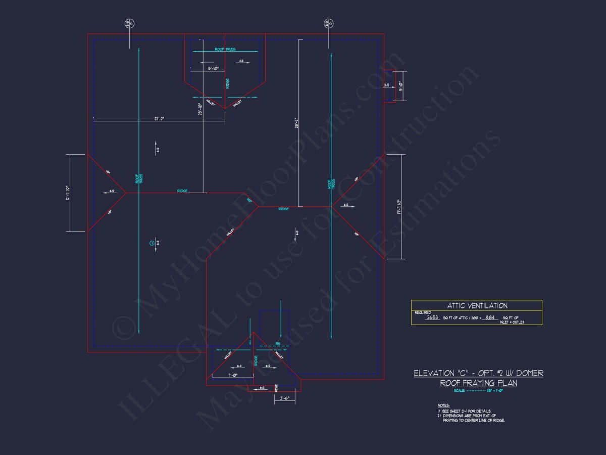 "Stunning Craftsman house Plan with open floor design, showing detailed CAD blueprint"
