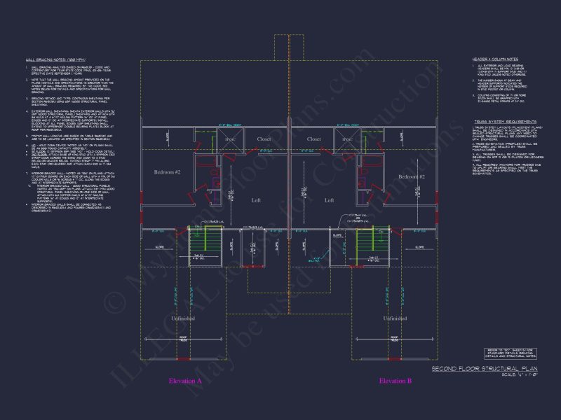 Stunning Duplex house Plan with CAD Designs and Blueprints