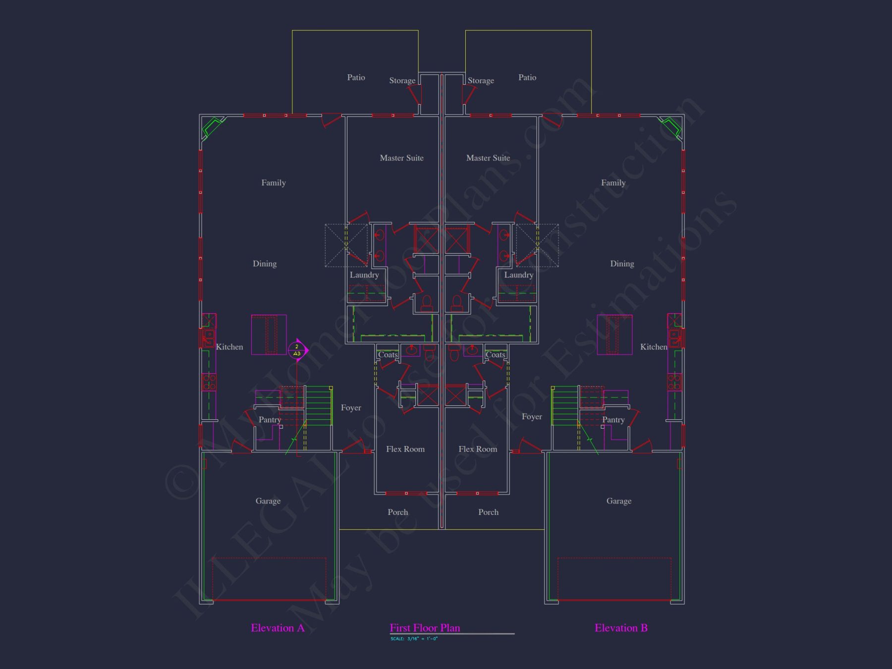 Stunning Duplex house Plan with CAD Designs and Blueprints