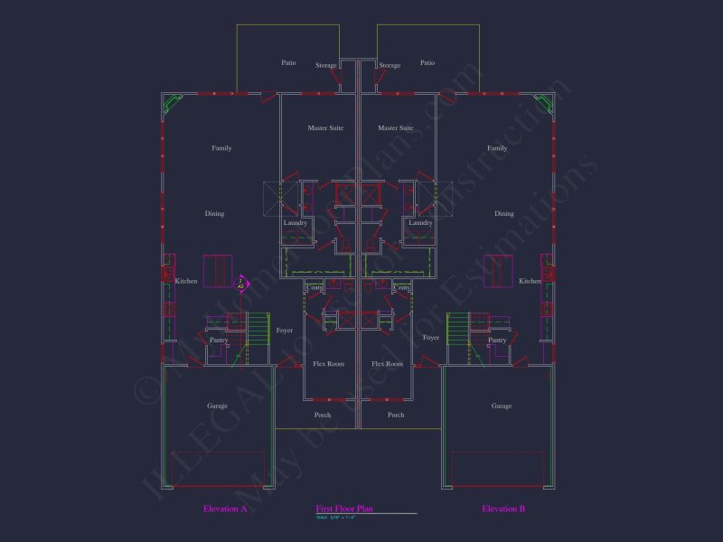 Stunning Duplex house Plan with CAD Designs and Blueprints
