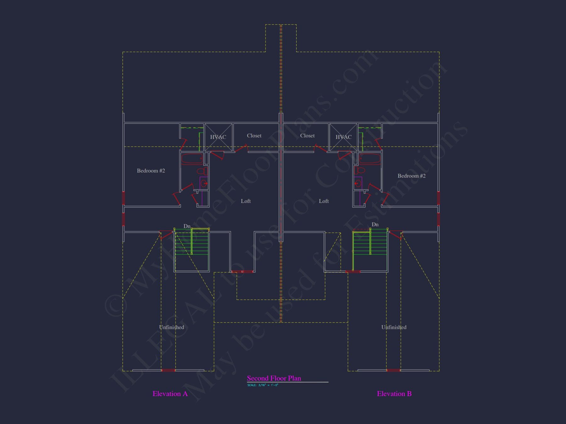 Stunning Duplex house Plan with CAD Designs and Blueprints