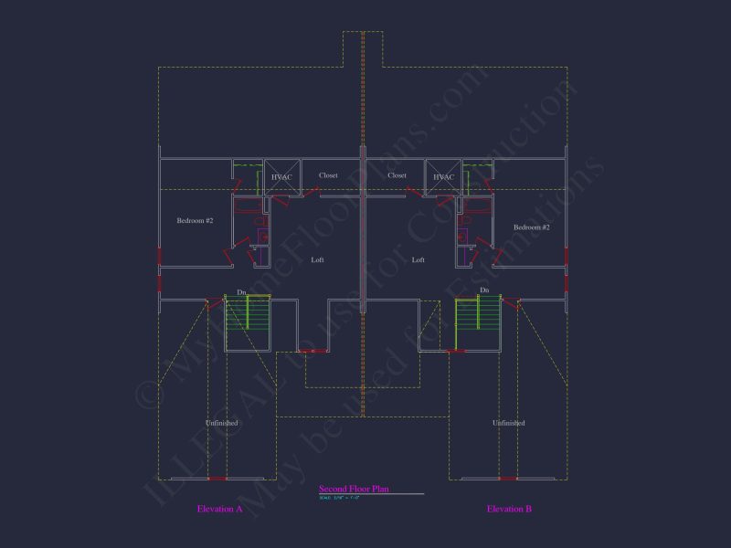 Stunning Duplex house Plan with CAD Designs and Blueprints