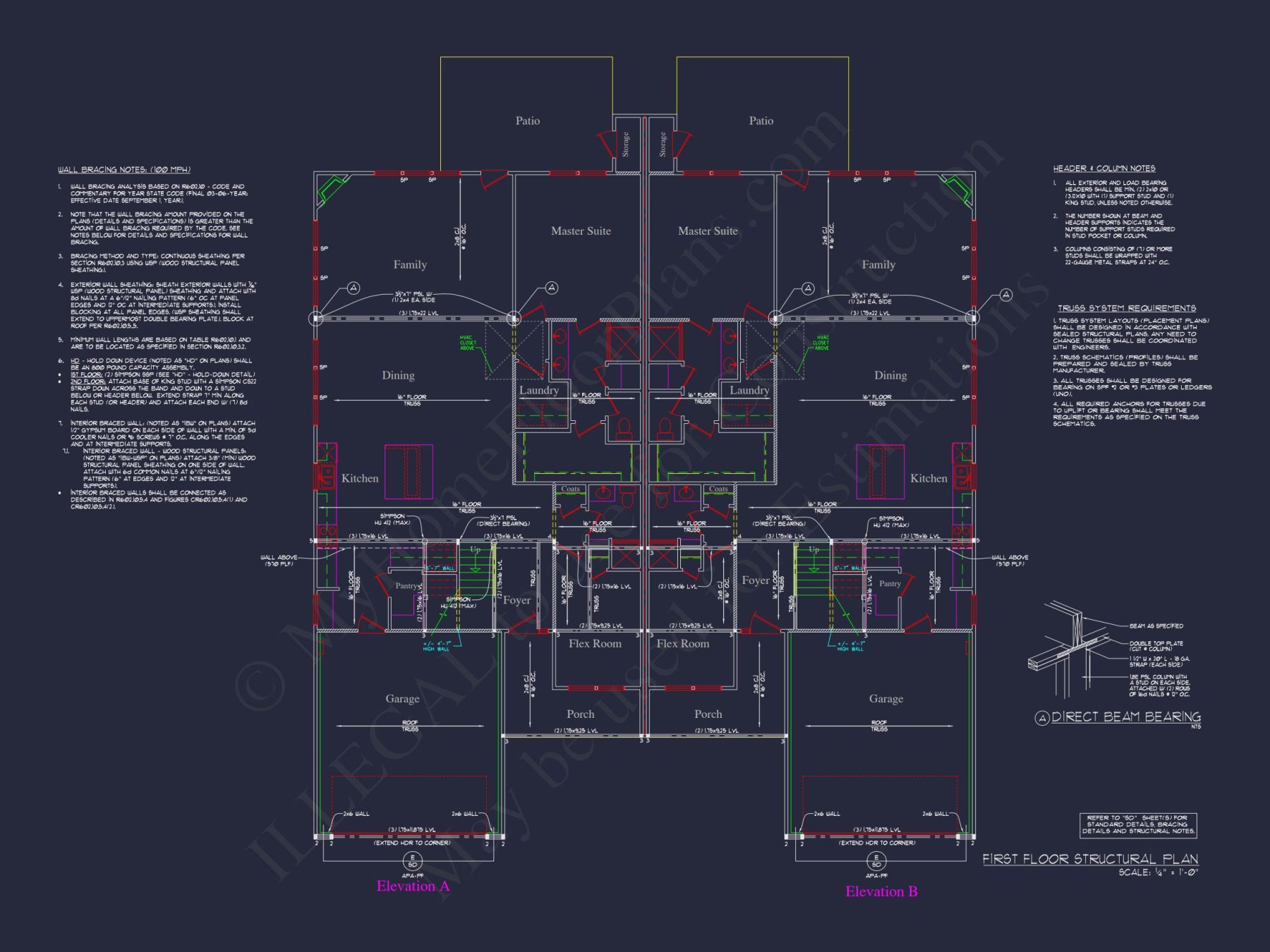 Stunning Duplex house Plan with CAD Designs and Blueprints