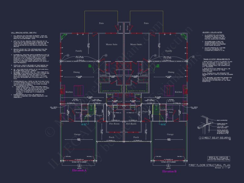 Stunning Duplex house Plan with CAD Designs and Blueprints
