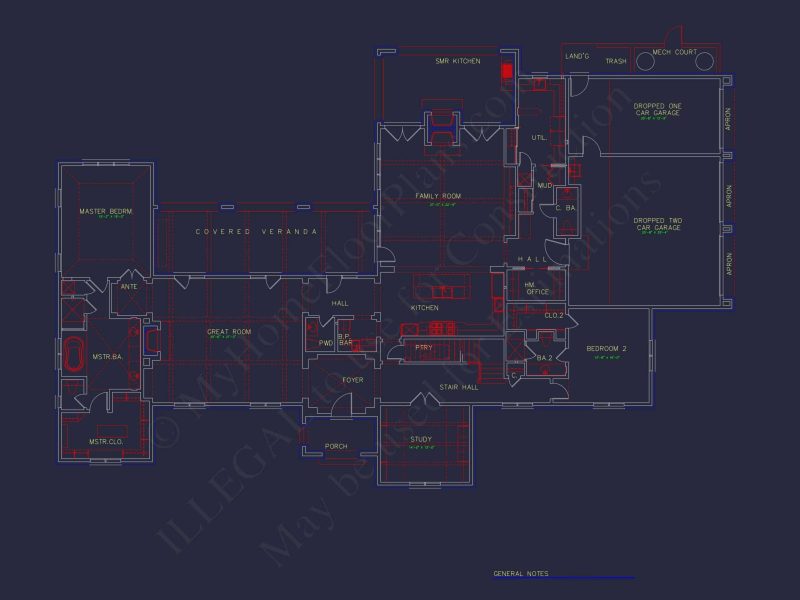 Stunning French Country house Plan with 1.5 Stories & CAD Designs