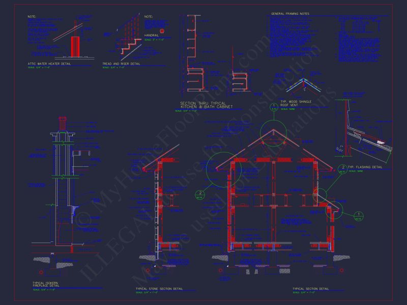 Stunning French Country house Plan with 1.5 Stories & CAD Designs