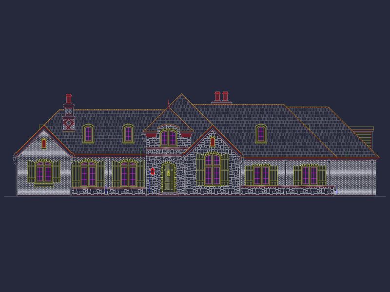 Stunning French Country house Plan with 1.5 Stories & CAD Designs