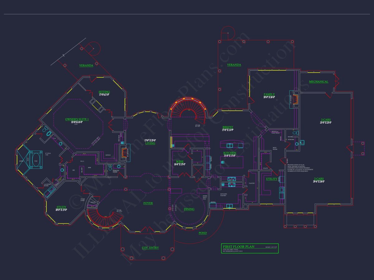 Stunning house Blueprint: CAD Architecture & Floor Plan Design