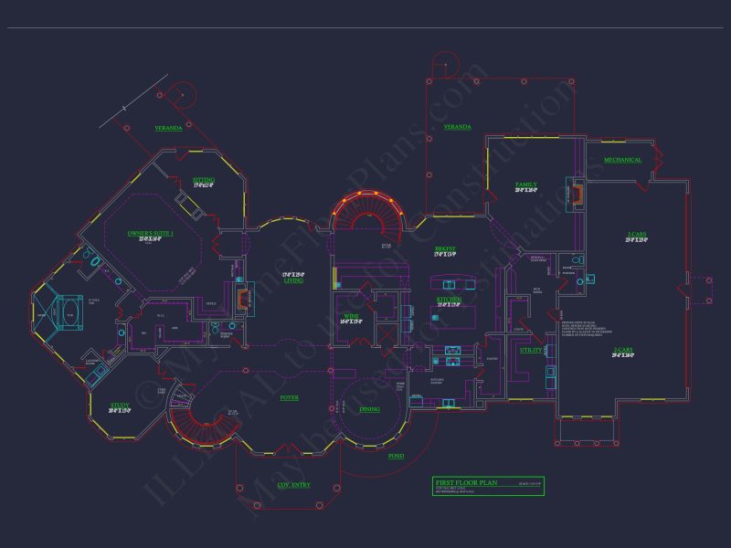 Stunning house Blueprint: CAD Architecture & Floor Plan Design