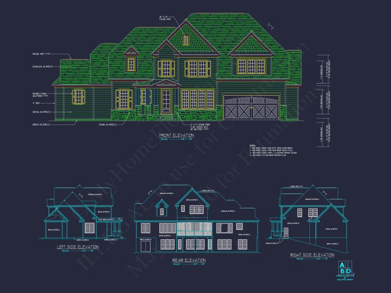 Stunning house Blueprint with Floor Plan & CAD Designs