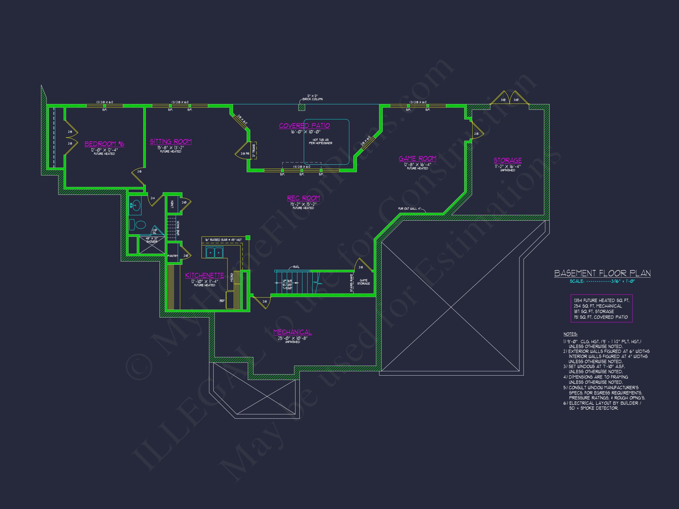 Stunning Home Blueprint with Floor Plan & CAD Designs