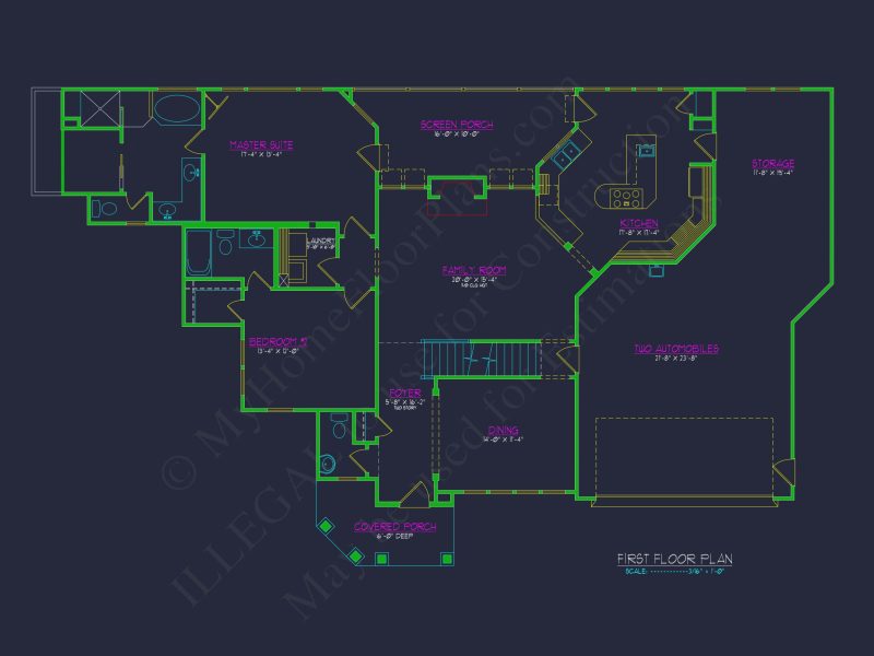 Stunning house Blueprint with Floor Plan & CAD Designs