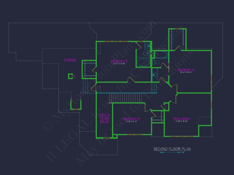 Stunning house Blueprint with Floor Plan & CAD Designs
