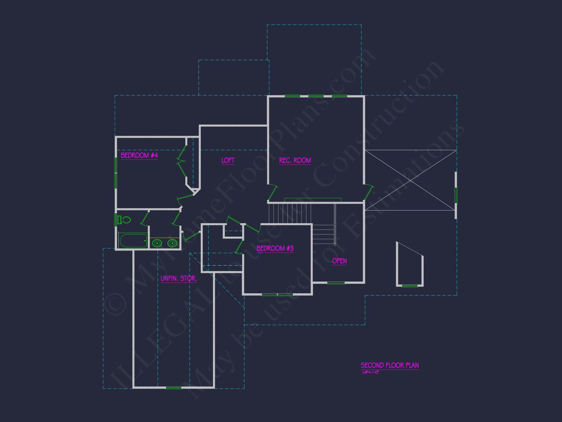 Stunning house CAD Floor Plan with 4 Bedrooms and 2 Garage Bays