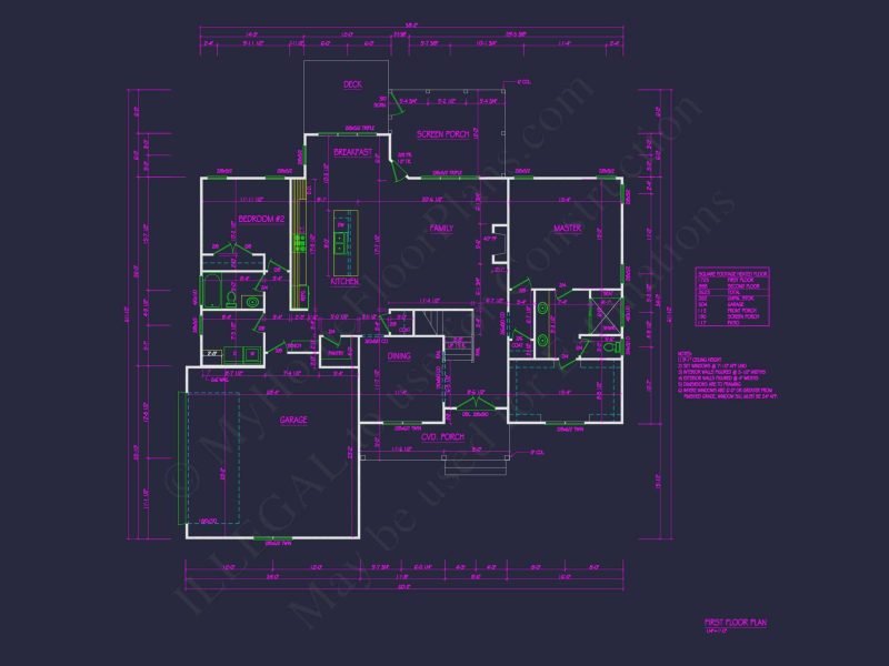 Stunning house CAD Floor Plan with 4 Bedrooms and 2 Garage Bays