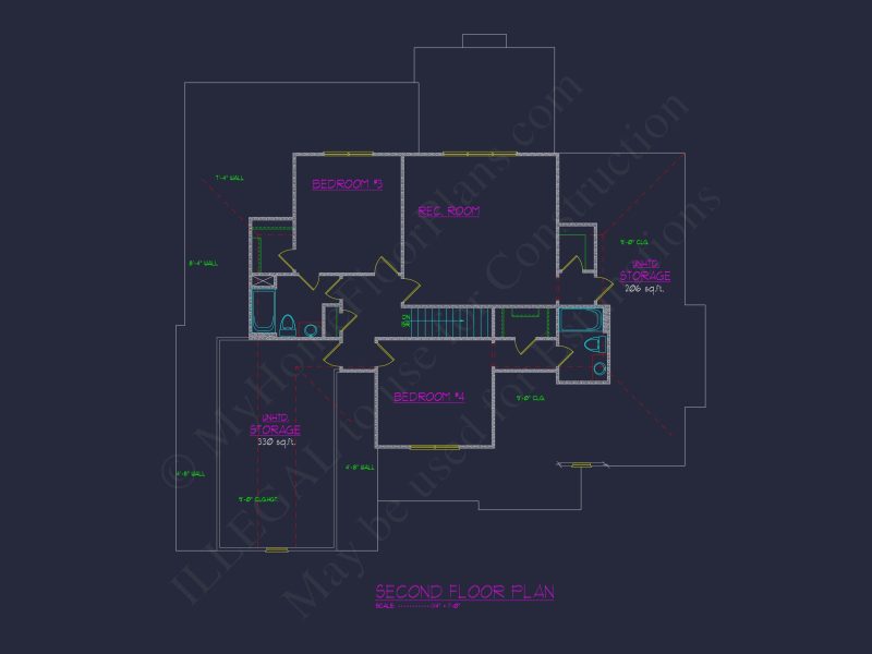 Stunning house Design Blueprint with 4 Beds & 4 Baths