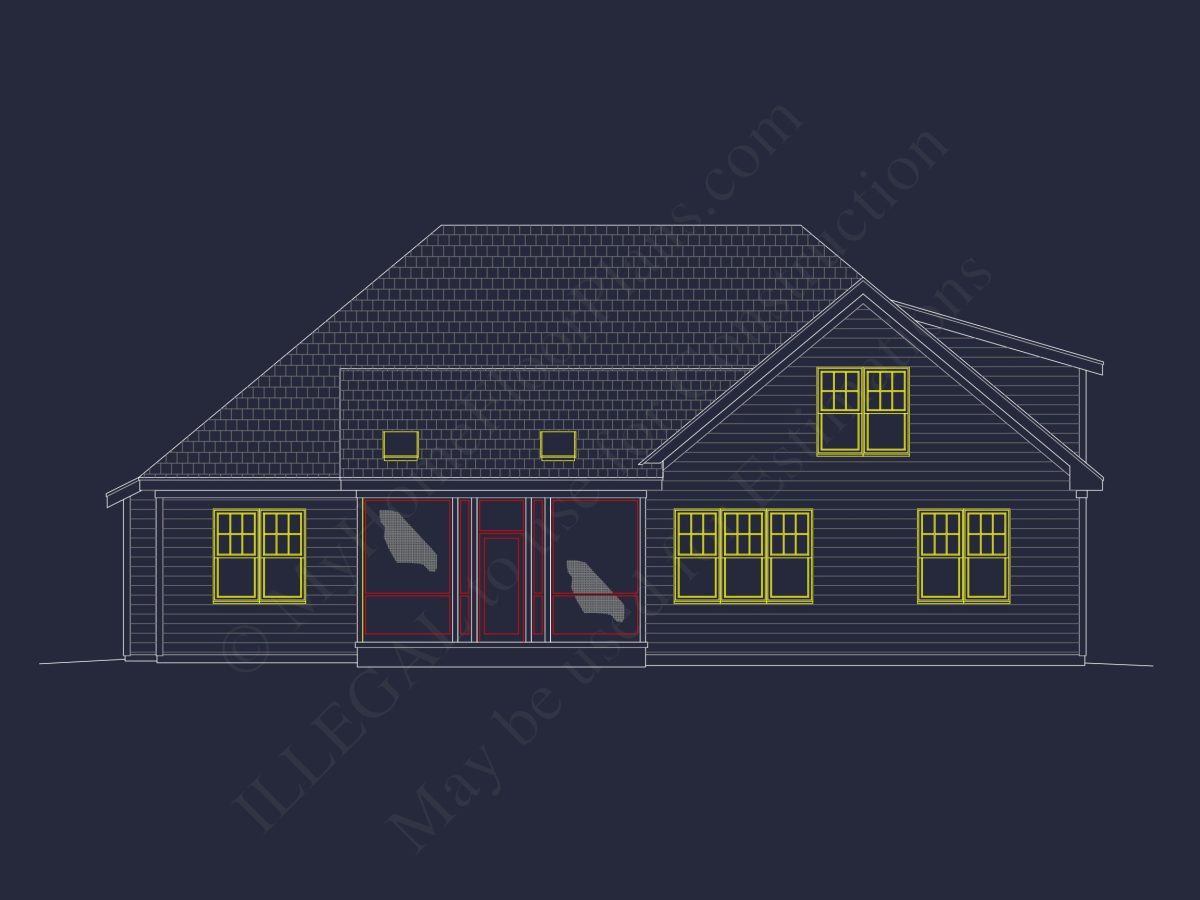 Stunning house Floor Plan: 4-Bedroom CAD Architectural Designs