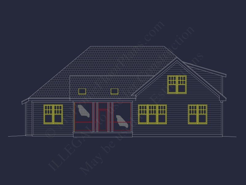 Stunning house Floor Plan: 4-Bedroom CAD Architectural Designs