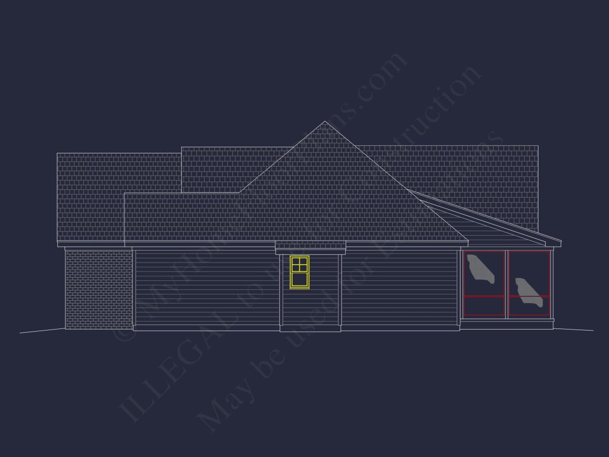 Stunning house Floor Plan: 4-Bedroom CAD Architectural Designs