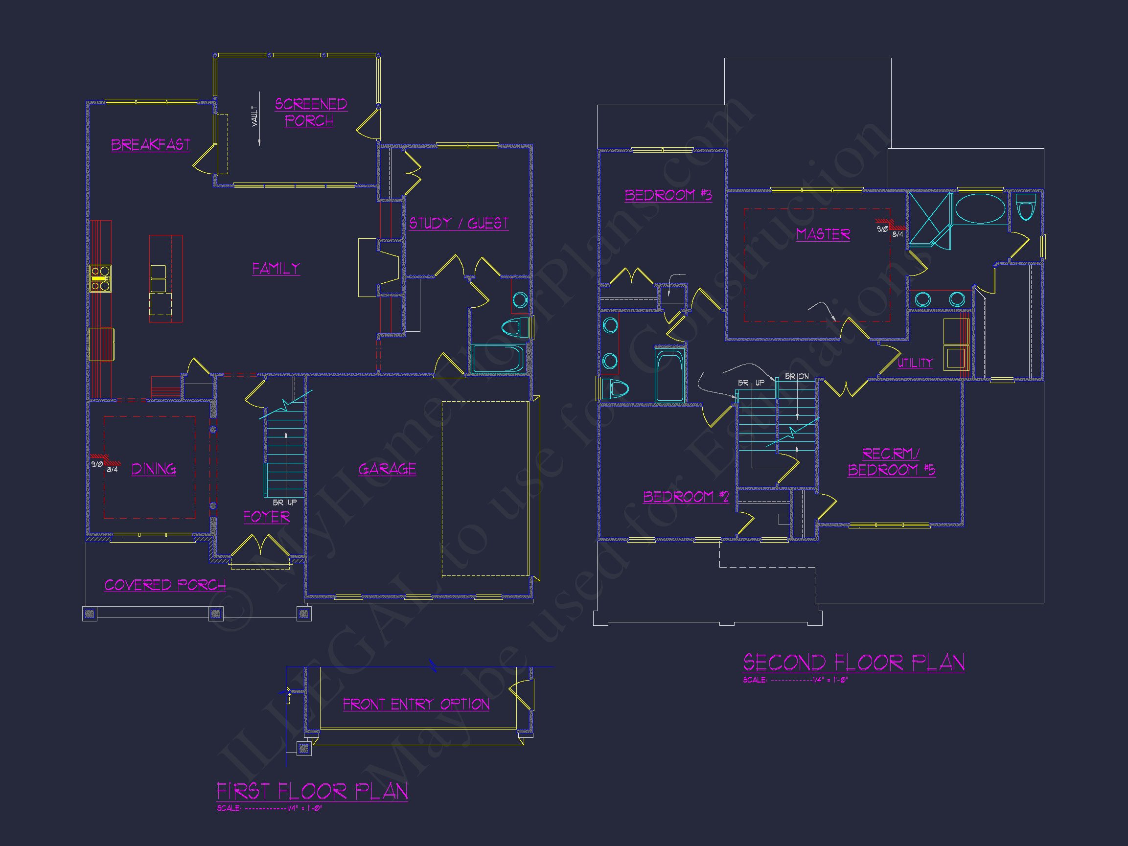 Stunning house Floor Plan with 2.5 Floors & CAD Blueprints