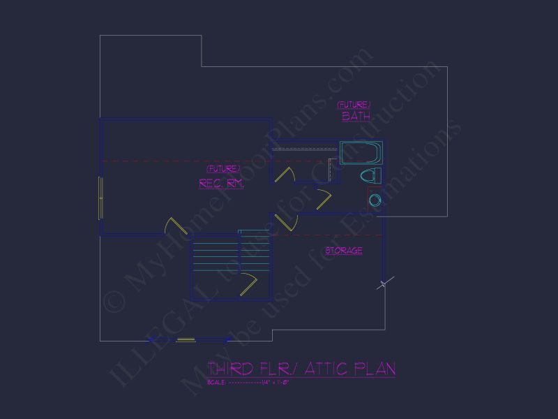 Stunning house Floor Plan with 2.5 Floors & CAD Blueprints