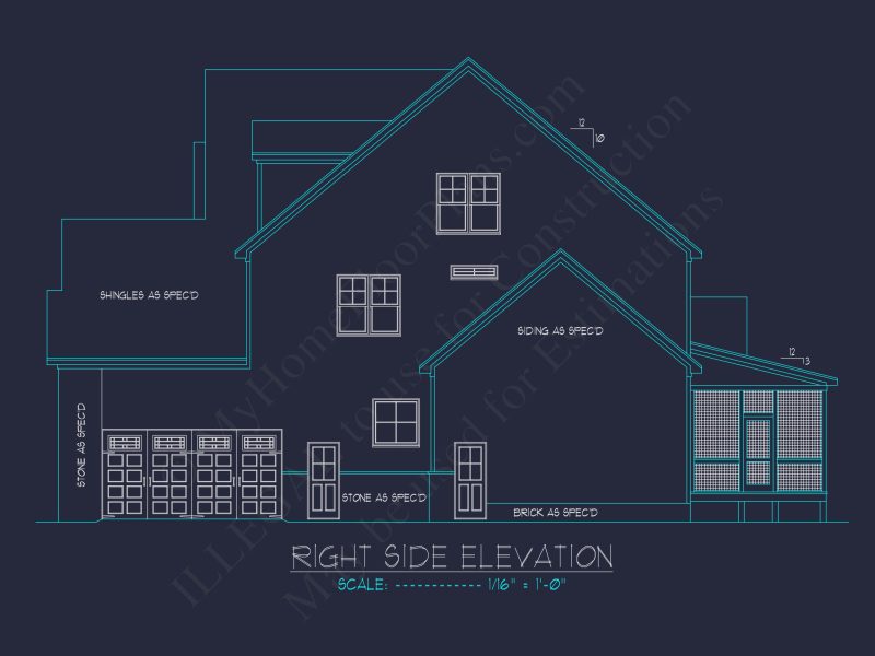 Stunning house Floor Plan with Blueprint & CAD Designs