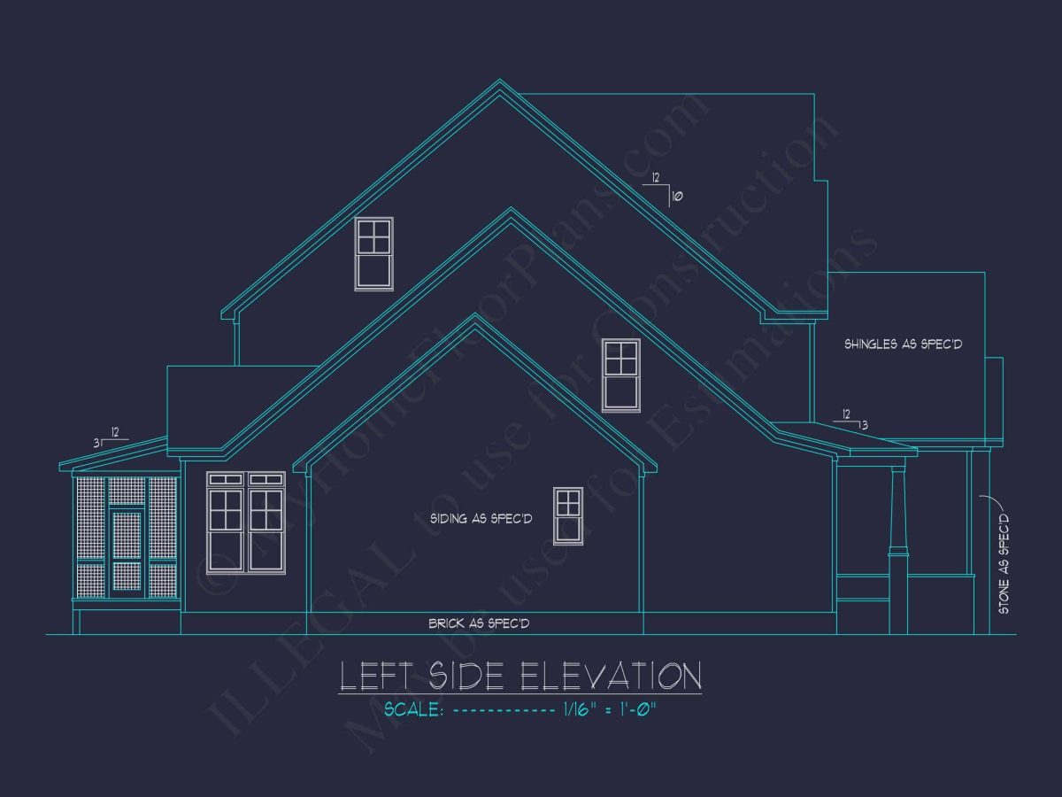 Stunning house Floor Plan with Blueprint & CAD Designs