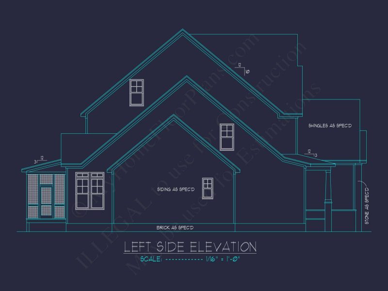 Stunning house Floor Plan with Blueprint & CAD Designs